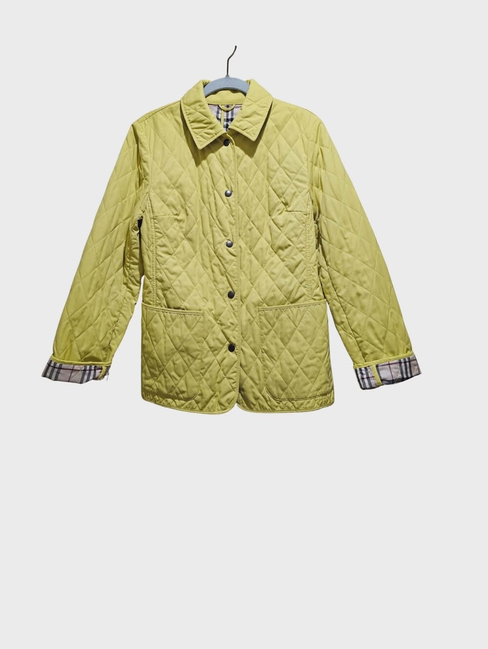 Burberry Lime Green Quilted Puffer Jacket